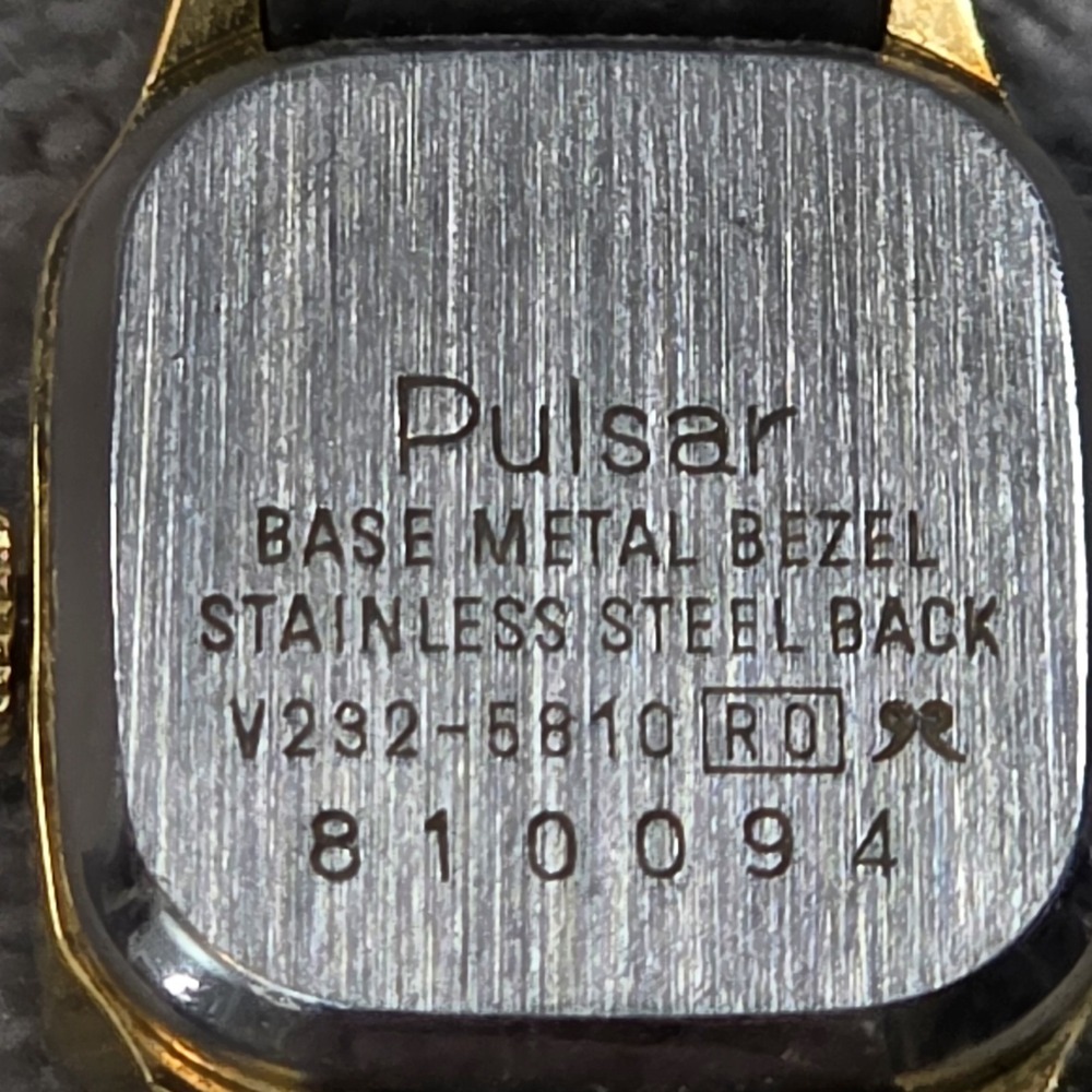 Vintage Pulsar Women's Gold Tone Dark Grey Band V232-5810 - Picture 4 of 5